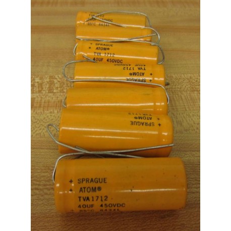 Sprague TVA 1712 Capacitor TVA1712 40UF 450VDC (Pack of 7) - New No Box