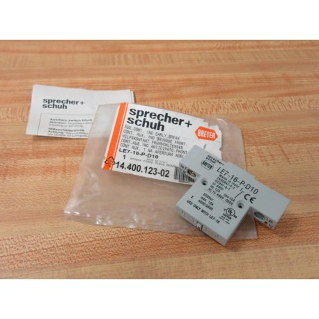 Sprecher + Schuh LE7-16-P-D10 Auxiliary Contact 14.400.123-02