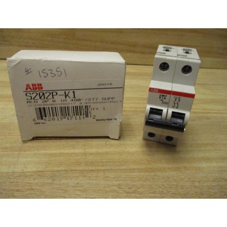 ABB S202P-K1A 1 AMP Circuit Breaker S202P-K1