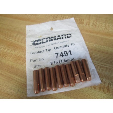 Bernard 7491 Contact Tip (Pack of 10)