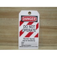 Brady 66063 Lockout Tag Do Not Operate (Pack of 26) - New No Box