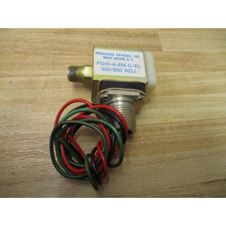 Pressure Devices PDW-4-4M-C-EL Pressure Switch PDW44MCEL - New No Box