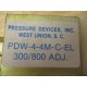 Pressure Devices PDW-4-4M-C-EL Pressure Switch PDW44MCEL - New No Box