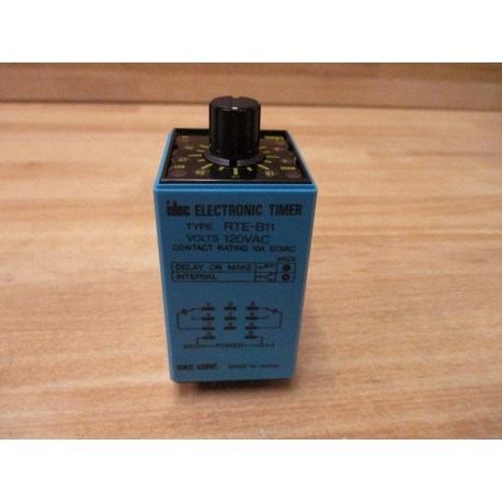 IDEC RTE-B11 On-Delay Timer AC120V RTEB11 0-10 Sec. - New No Box