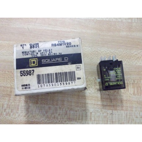 Square D 8501-RS4M1V20 Relay 8501RS4M1V20