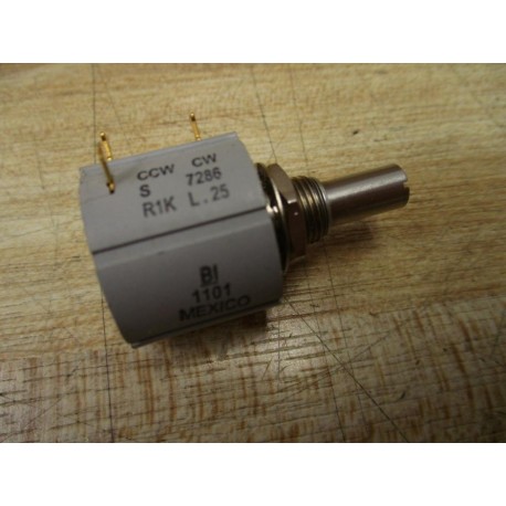 TT Electronics BI Technologies 7286 R1K L.25 Rotary Potentiometer 7286R1KL25 - New No Box