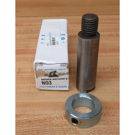 Brewer Machine & Gear NO3 Tensioner Idler Shaft WO Set Screw