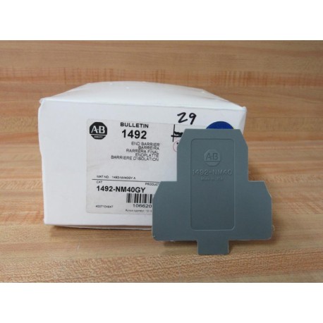 Allen Bradley 1492-NM40GY End Barrier 1492-NM40 (Pack of 29)