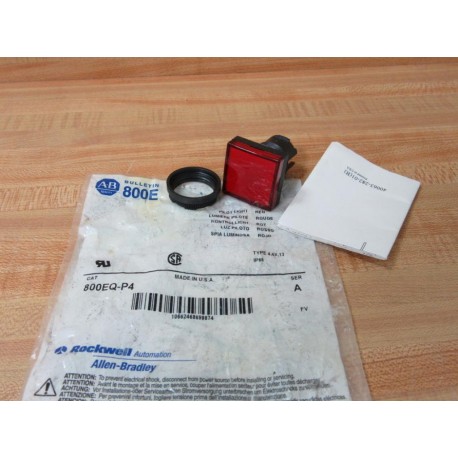 Allen Bradley 800EQ-P4 Square Pilot Light 800EQP4 wPlastic Ring