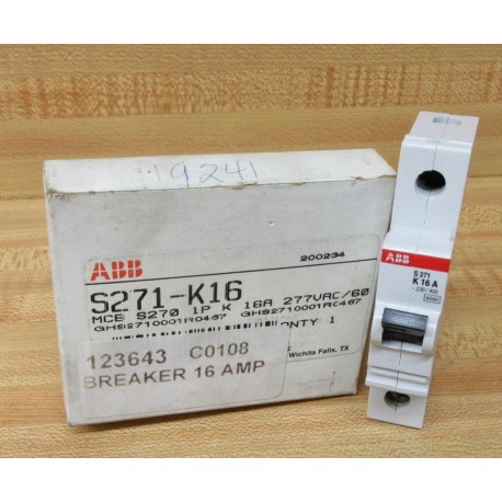 ABB S271-K16 Circuit Breaker S271K16