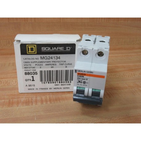 Square D MG24134 Merlin Gerin 88035 Schneider 20A Breaker 24134