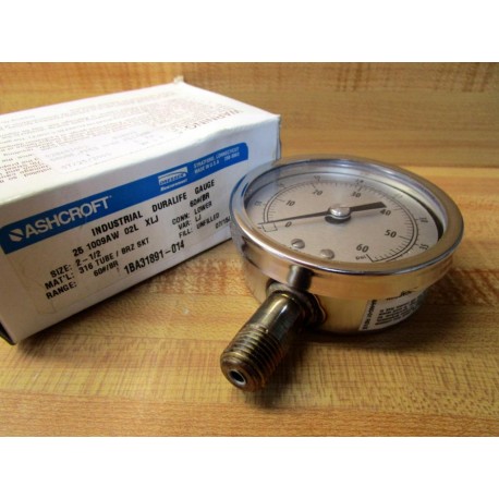 Ashcroft 25 1009AW 02L XLJ 60BR Gauge 1BA31891-014