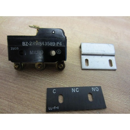 Micro Switch BZ-2RW843589-P4 Switch BZ2RW843589P4 WBracket - New No Box