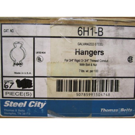 Thomas And Betts 6H1B Hangers 34" Conduit (Pack of 80) - New No Box