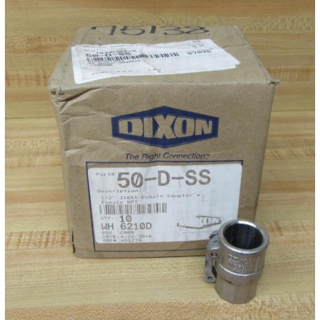 Dixon Valve & Coupling 50-D-SS Coupling 50DSS (Pack of 10)