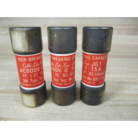 Utsunomiya Electric JG1-15A Cello Lite Fuse JG115A FF 1.35 (Pack of 3) - Used