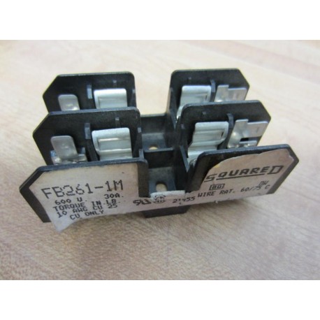 Square D 9080-FB261-1M 9080FB2611M Fuse Block 600V 30A 2 Pole - Used