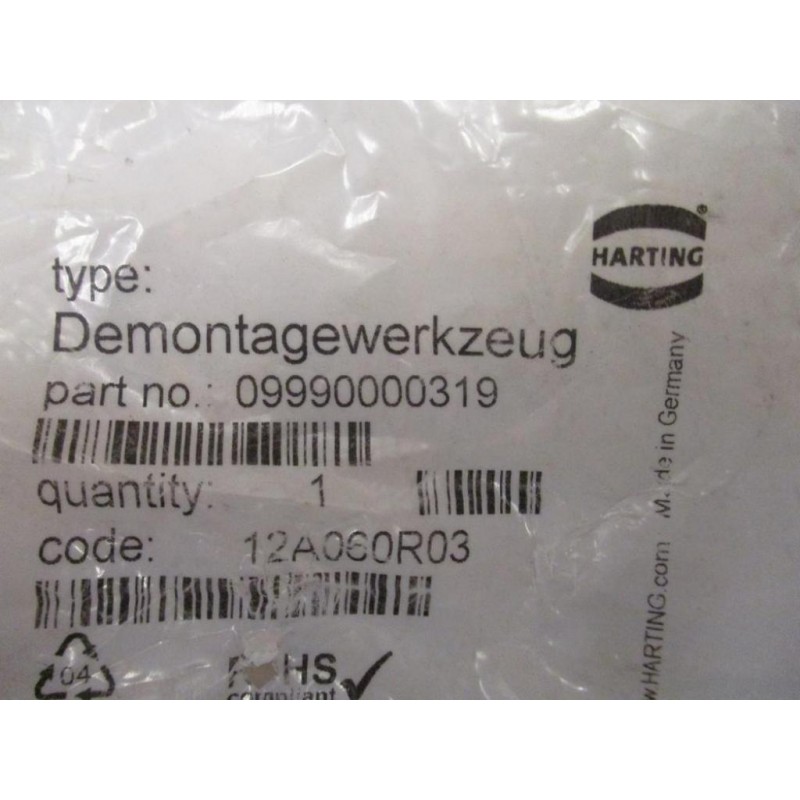 Harting 09 99 000 0319 Extraction Tool 09990000319 Mara Industrial 