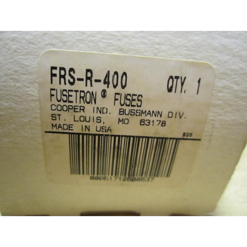 Bussmann FRS-R-400 Fusetron Fuse Long Body FRSR400 - Mara Industrial