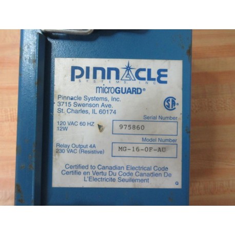 Pinnacle MG-16-OF-AU Microguard Control Panel MG-16-0F-AU - Used