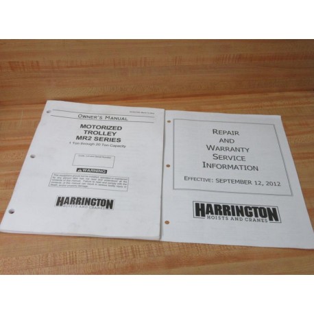 Harrington MR SERIES Motorized Trolley Manual - New No Box