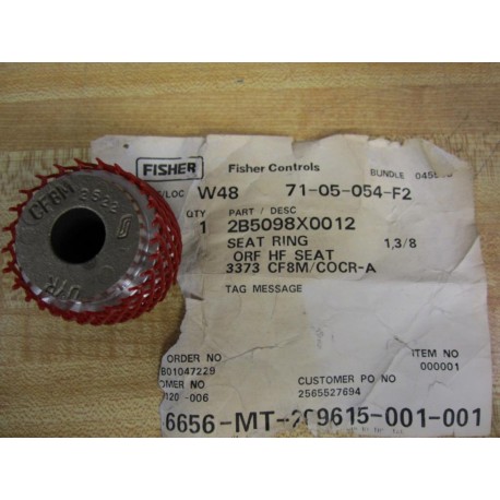 Fisher 2B5098X0012 Seat Ring - New No Box