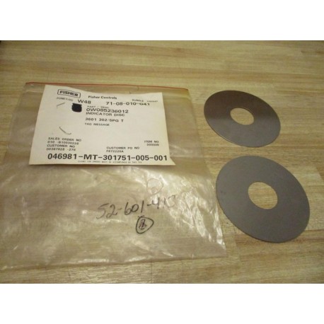 Fisher Controls 0W085236012 Indicator Disc (Pack of 2)