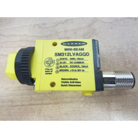 Banner SM312LVAGQD Photoelectric Sensor - New No Box