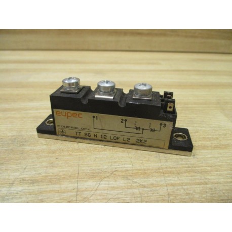 Eupec TT 56 N 12 LOF L2 2K2 Powerblock Thyristor Module - Used