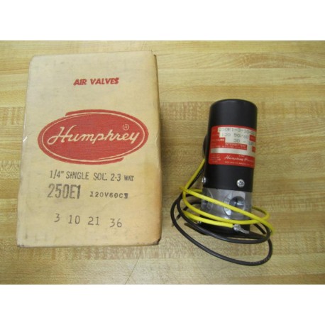 Humphrey 250E1-3-10-21-36 Solenoid Valve 250E13102136 120V