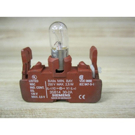 Siemens 3SB1430-2A Lamp Power Module 3SB14302A wBulb - Used