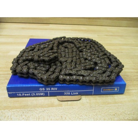 Goldspec GS 35 RIV Roller Chain GS 35 38" Pitch ANSI 10 Feet