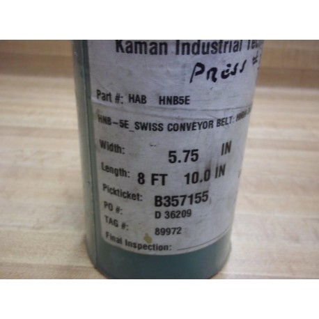 Kaman Industrial Technologies HAB HNB5E Kaman 5.75" X 8'10" Belt