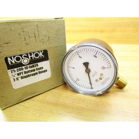 Noshok 25-200-10-inH20 Gauge 2520010INH20