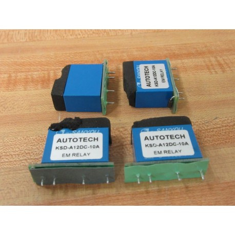 Autotech KSD-A12DC-10A EM Relay KSDA12DC10A (Pack of 4) - Used