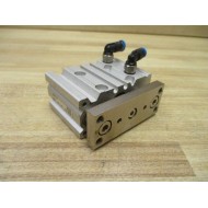 SMC MGPM16-10Z Compact Guided Cylinder MGPM1610Z W Fittings - Used
