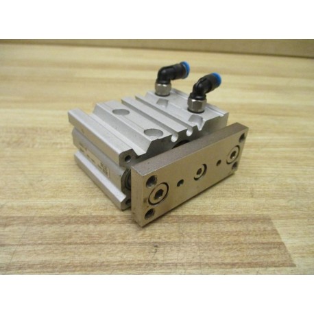 SMC MGPM16-10Z Compact Guided Cylinder MGPM1610Z W Fittings - Used
