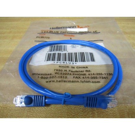 Hellermann PCBLU3 Patch Cord CAT 5E