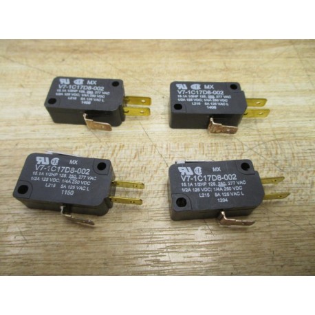 Honeywell  Micro Switch V7-1C17D8-002 Miniature Snap Switch V71C17D8002 (Pack of 4) - New No Box