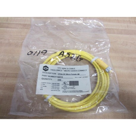 T.P.C. Wire & Cable 64312 Cable Female 4M 250V - 5 Pin