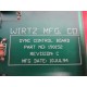 Wirtz Mfg. 190152 Sync Control Board Revision: C - Used