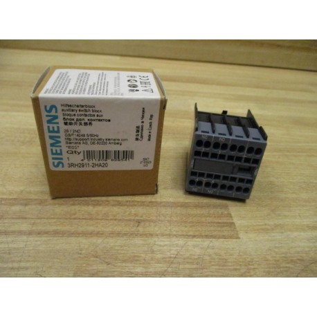 Siemens 3RH2911-2HA20 Auxiliary Switch Block 3RH29112HA20