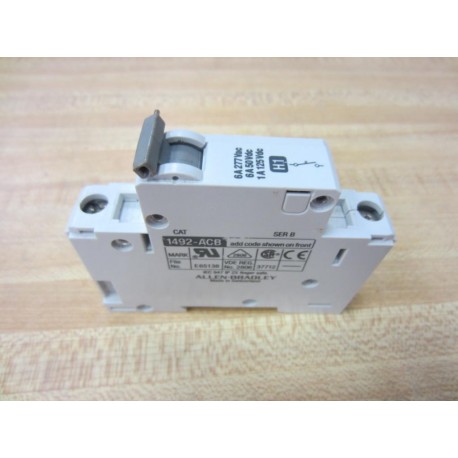 Allen Bradley 1492-ACBH1 Circuit Breaker 1492 ACBH1 6A Series B H1 - New No Box