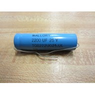 Mallory TCG222U025J2L Capacitor Blue 2200 UF 25 V - New No Box