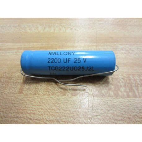 Mallory TCG222U025J2L Capacitor Blue 2200 UF 25 V - New No Box