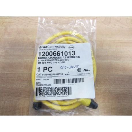 Brad Connectivity 884032K03M010 Molex Cable 1200661013