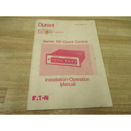 Durant 55100-950-03 Installation-Operation Manual 5510095003 - Used