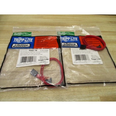 Tripp Lite P942-191 Serial ATA Right-Angle Signal Cable P942191 (Pack of 2)