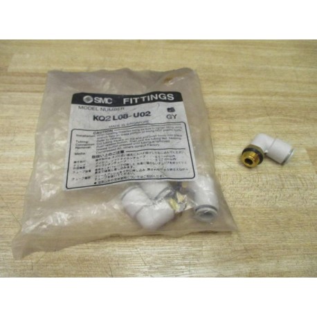 SMC KQ2L08-U02 One Touch Elbow Fitting KQ2L08U02 (Pack of 5)