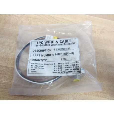 TPC Wire And Cable 64407 Receptacle Rev. G AS10P 4P Male